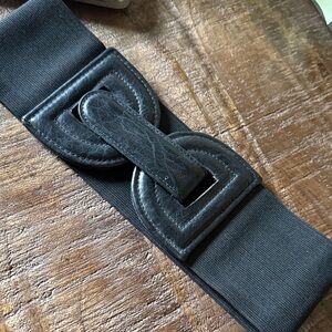 Womans Black Leather Belt Bag